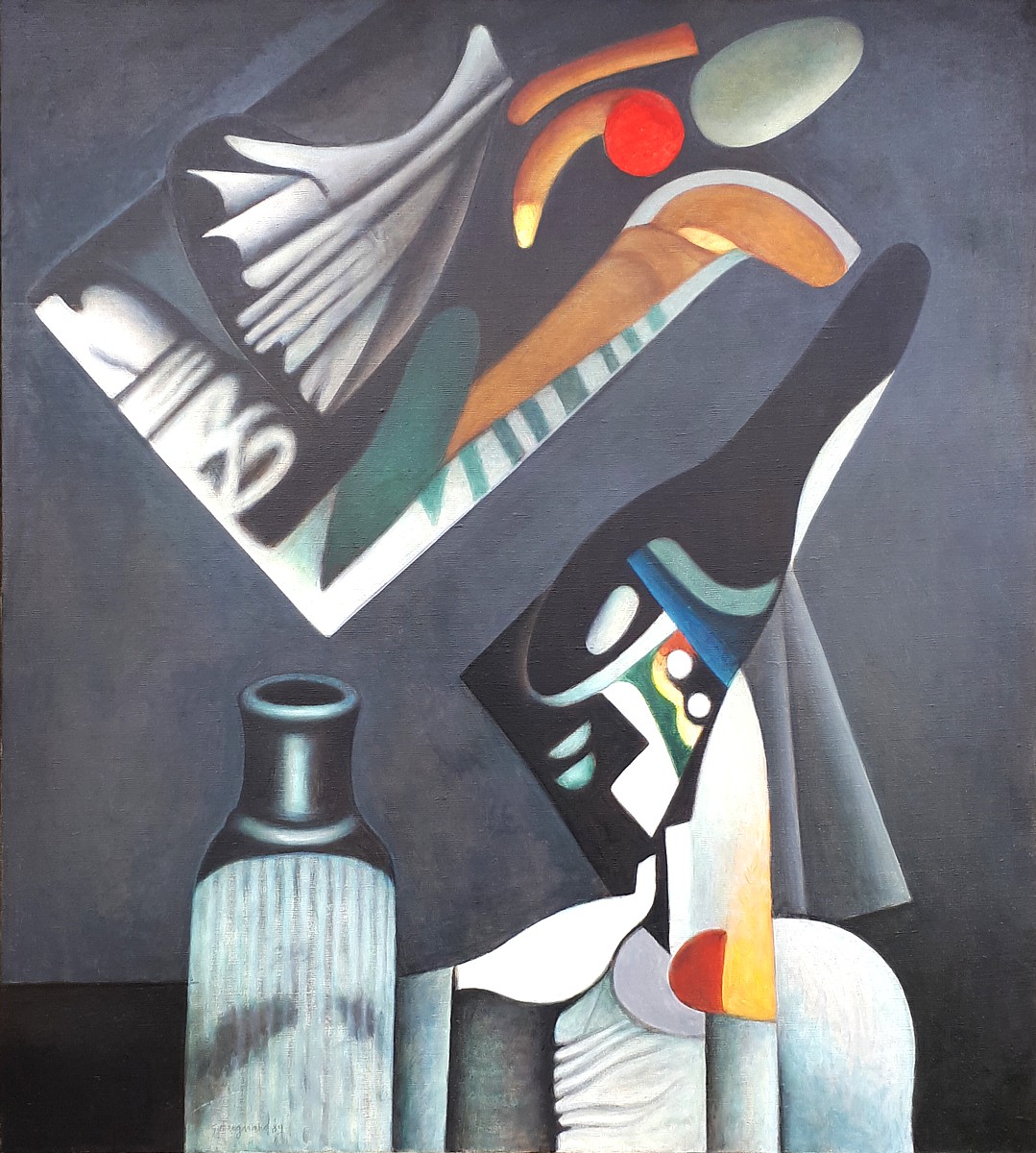 gerard bregnard contenant contemple 100 80cm 1984