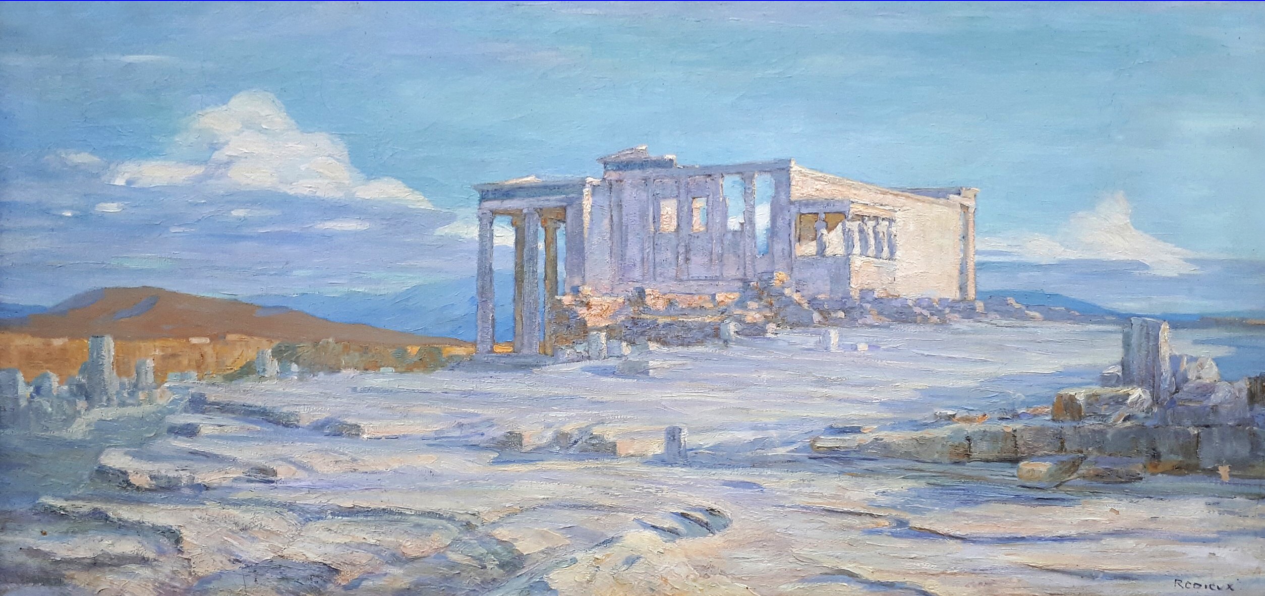 maurice rodieux erechtheion sur acropole 63 133cm