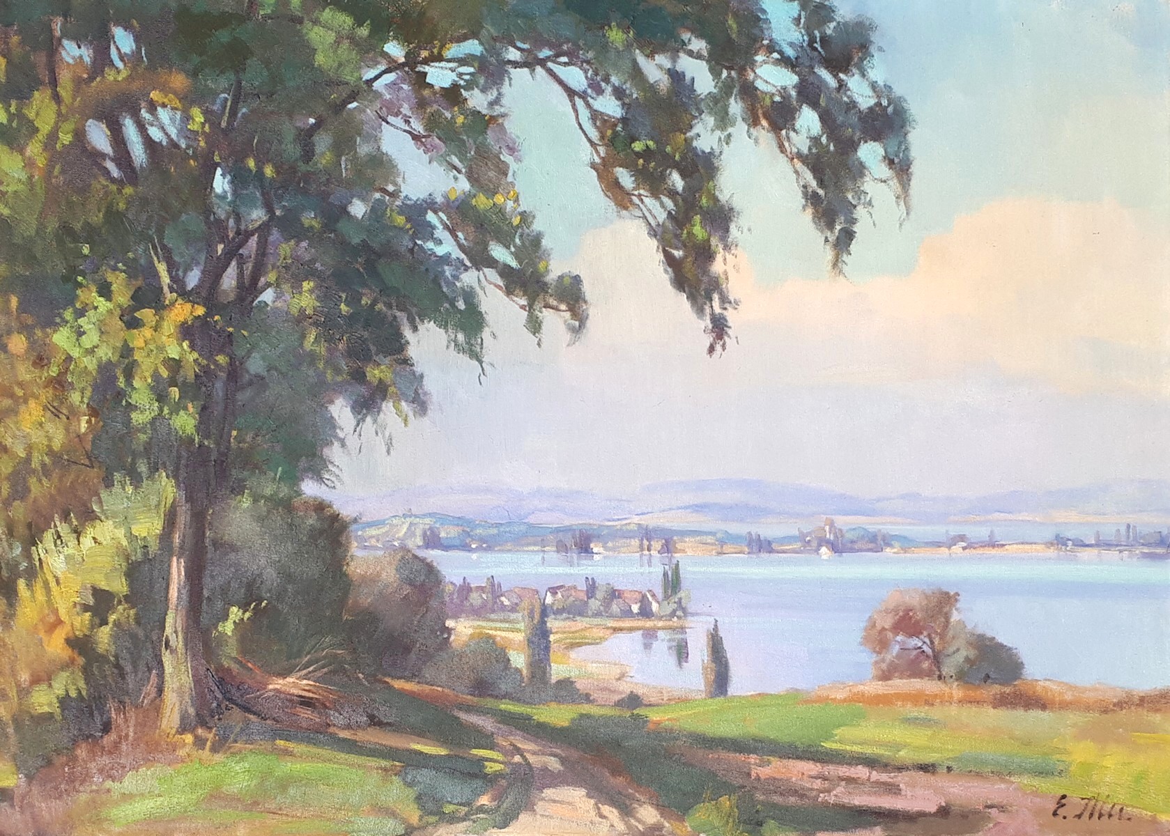 paysage lac 50 70cm