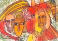 oloruntoba-visages-et-oiseau-44cm-63cm-1991