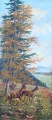 peinture-animaliere-chevreuils-en-lisiere-de-foret-1911
